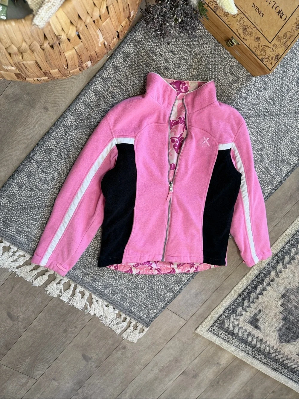 Vintage ZeroXposur Girls Pink Reversible Jacket Size XL